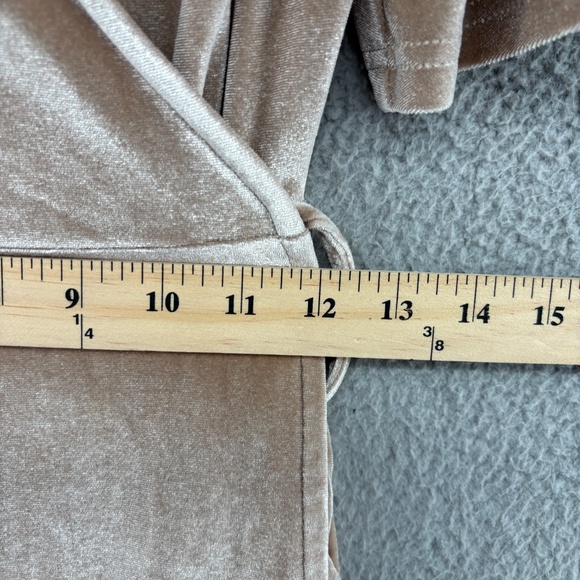 Baltic Born Champagne Velvet Wrap Maxi Dress Small Short Sleeve - Picture 12 of 16